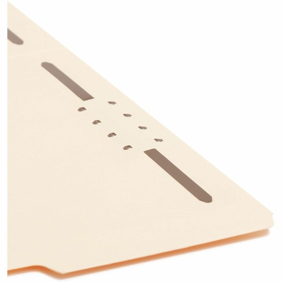 Smead 1/3 Tab Cut Letter Recycled Fastener Folder - 8 1/2" x 11" - 3/4" Expansion - 2 x 2K Fastener(s) - 2" for Folder - Top Tab Location - Assorted Tab Position - 11 pt. - 2 Plys - Manila - Reinforced Tab - 10% Recycled - 50 / Box
