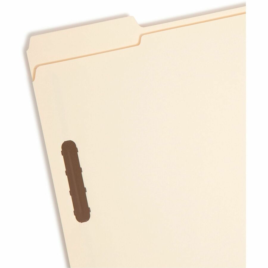 Smead 1/3 Tab Cut Letter Recycled Fastener Folder - 8 1/2" x 11" - 3/4" Expansion - 2 x 2K Fastener(s) - 2" for Folder - Top Tab Location - Assorted Tab Position - 11 pt. - 2 Plys - Manila - Reinforced Tab - 10% Recycled - 50 / Box