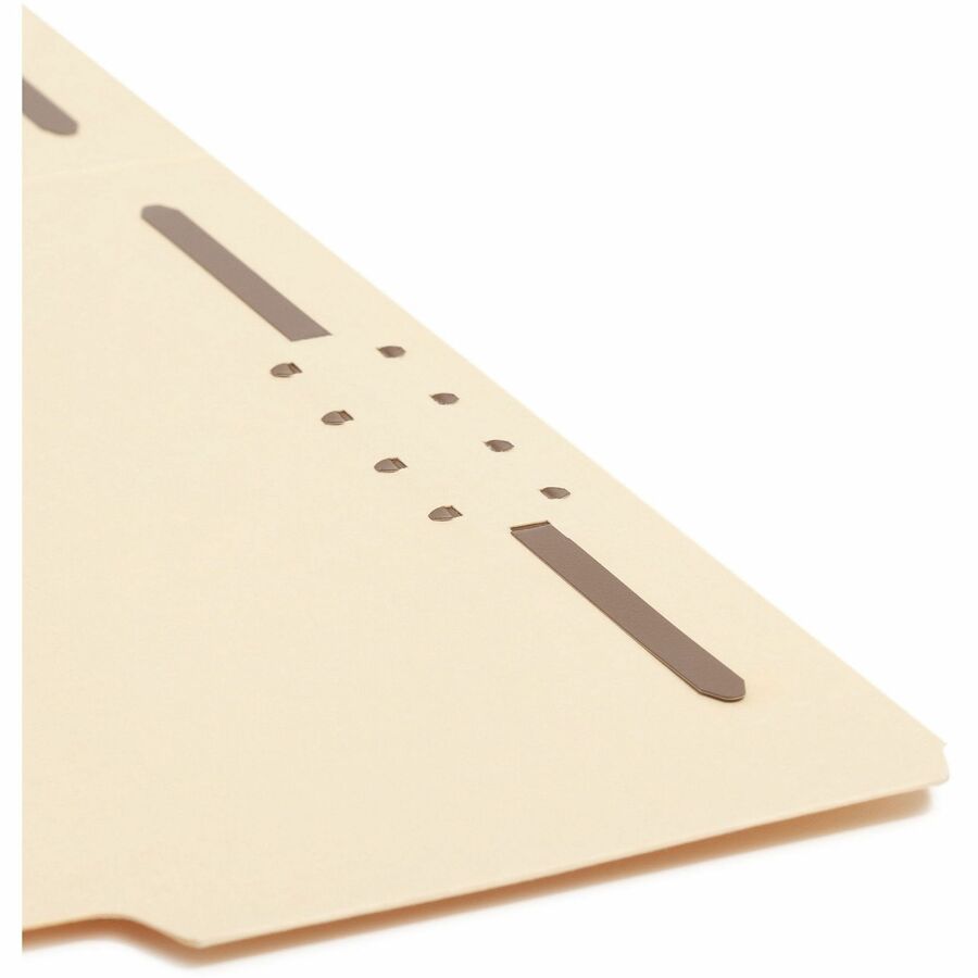 Smead 1/3 Tab Cut Letter Recycled Fastener Folder - 8 1/2" x 11" - 3/4" Expansion - 2 x 2K Fastener(s) - 2" for Folder - Top Tab Location - Assorted Tab Position - 11 pt. - 2 Plys - Manila - Acid-free, Reinforced Tab - 100% Recycled - 50 / Box