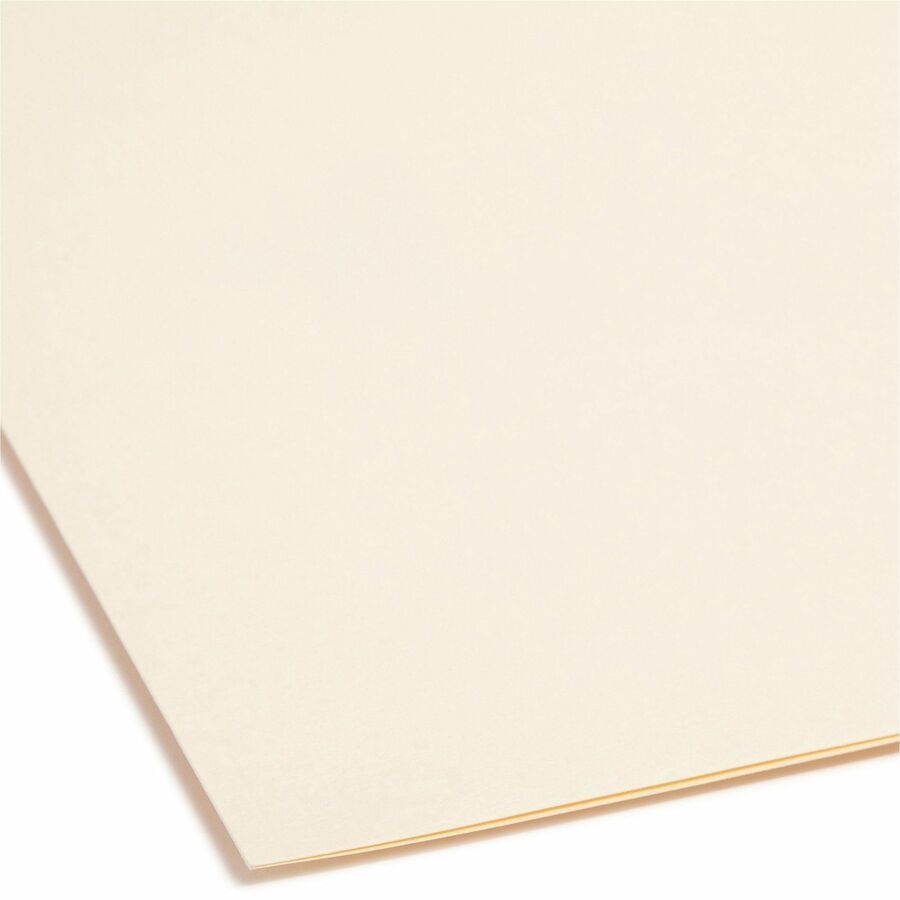 Smead 2/5 Tab Cut Letter Recycled Fastener Folder - 8 1/2" x 11" - 3/4" Expansion - 2 x 2K Fastener(s) - 2" for Folder - Top Tab Location - Right of Center Tab Position - 11 pt. - 2 Plys - Manila - Reinforced Tab - 10% Recycled - 50 / Box