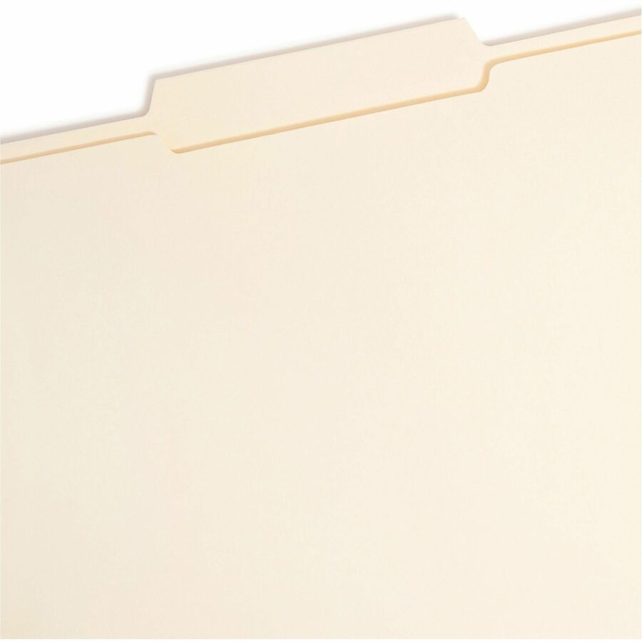 Smead 2/5 Tab Cut Letter Recycled Fastener Folder - 8 1/2" x 11" - 3/4" Expansion - 2 x 2K Fastener(s) - 2" for Folder - Top Tab Location - Right of Center Tab Position - 11 pt. - 2 Plys - Manila - Reinforced Tab - 10% Recycled - 50 / Box