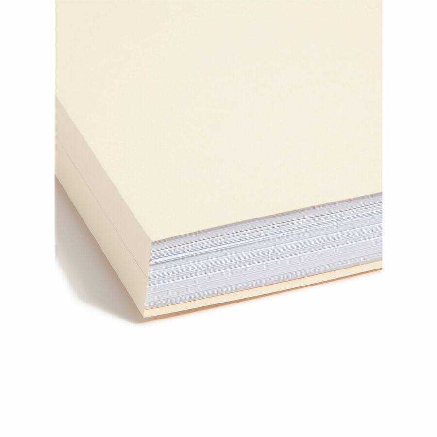Smead 1/3 Tab Cut Letter Recycled Fastener Folder - 8 1/2" x 11" - 1 1/2" Expansion - 2 x 2B Fastener(s) - 1 1/2" for Folder - Top Tab Location - Assorted Tab Position - 14 pt. - 2 Plys - Manila - Reinforced Tab - 10% Recycled - 50 / Box
