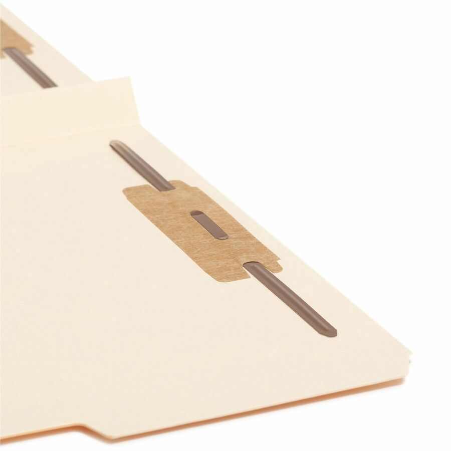 Smead 1/3 Tab Cut Letter Recycled Fastener Folder - 8 1/2" x 11" - 1 1/2" Expansion - 2 x 2B Fastener(s) - 1 1/2" for Folder - Top Tab Location - Assorted Tab Position - 14 pt. - 2 Plys - Manila - Reinforced Tab - 10% Recycled - 50 / Box
