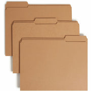 Smead Straight Tab Cut Letter Recycled Fastener Folder, 8.5" x 11", 3/4" Expansion, 1 x 2K Fastener, 2" Capacity, 11 pt. Kraft, 2 Ply, Assorted Tab Position, 10% Recycled, 50/Box