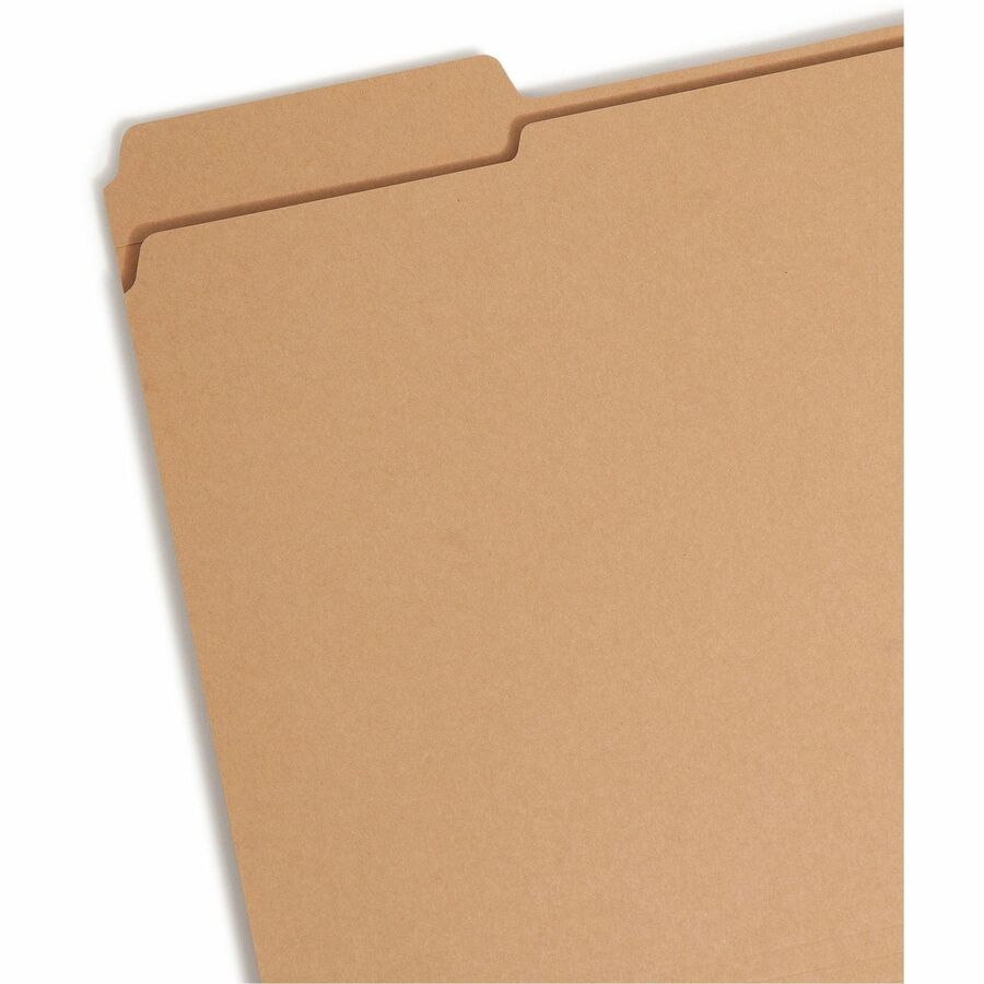 Smead Straight Tab Cut Letter Recycled Fastener Folder, 8.5" x 11", 3/4" Expansion, 1 x 2K Fastener, 2" Capacity, 11 pt. Kraft, 2 Ply, Assorted Tab Position, 10% Recycled, 50/Box