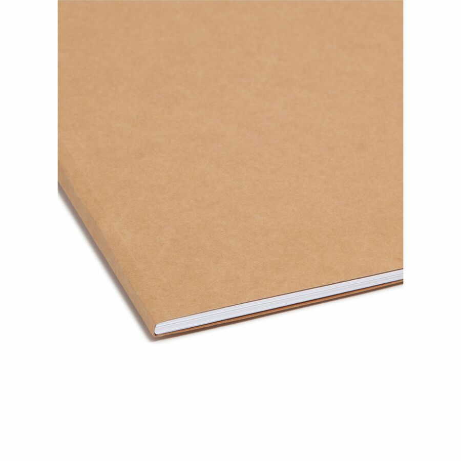 Smead 1/3 Tab Cut Letter Recycled Fastener Folder - 8 1/2" x 11" - 3/4" Expansion - 2 x 2K Fastener(s) - 2" for Folder - Top Tab Location - Assorted Tab Position - 11 pt. - 2 Plys - Kraft - Reinforced Tab - 10% Recycled - 50 / Box