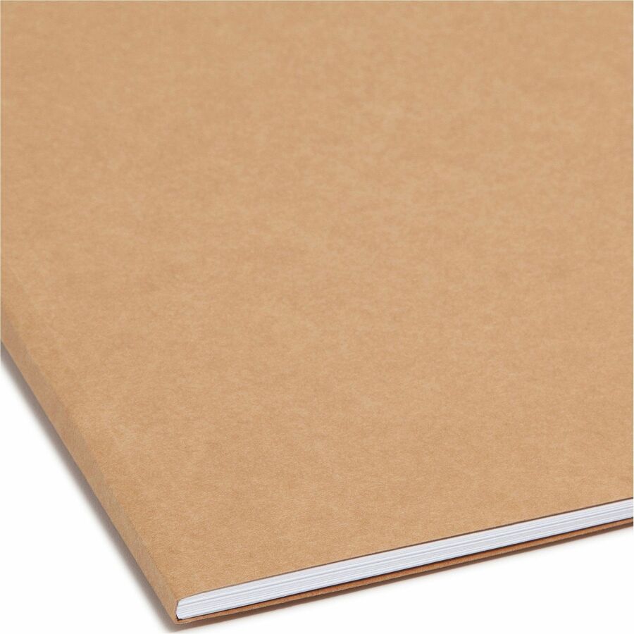 Smead 2/5 Tab Cut Letter Recycled Fastener Folder - 8 1/2" x 11" - 3/4" Expansion - 2 x 2K Fastener(s) - 2" for Folder - Top Tab Location - Right of Center Tab Position - 11 pt. - 2 Plys - Kraft - Reinforced Tab - 10% Recycled - 50 / Box