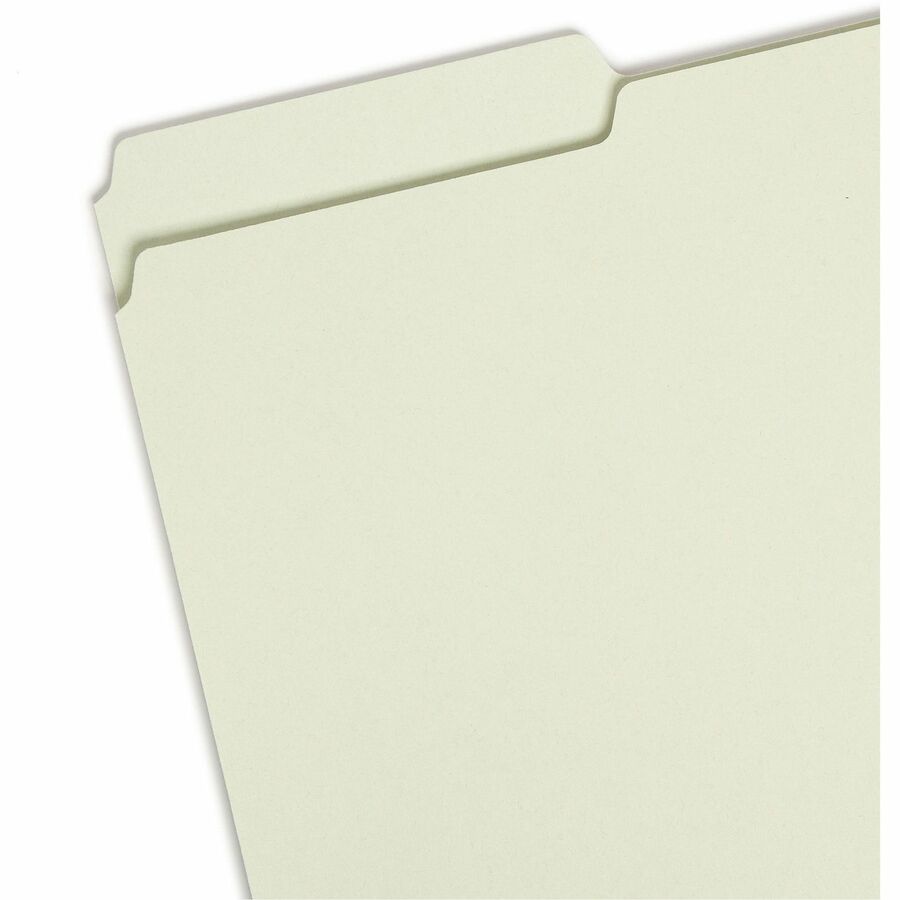 Smead 1/3 Tab Cut Letter Recycled Fastener Folder - 8 1/2" x 11" - 2" Expansion - 2 x 2S Fastener(s) - 2" for Folder - Top Tab Location - Assorted Tab Position - 25 pt. - Pressboard - Gray/Green - 100% Recycled - 25 / Box
