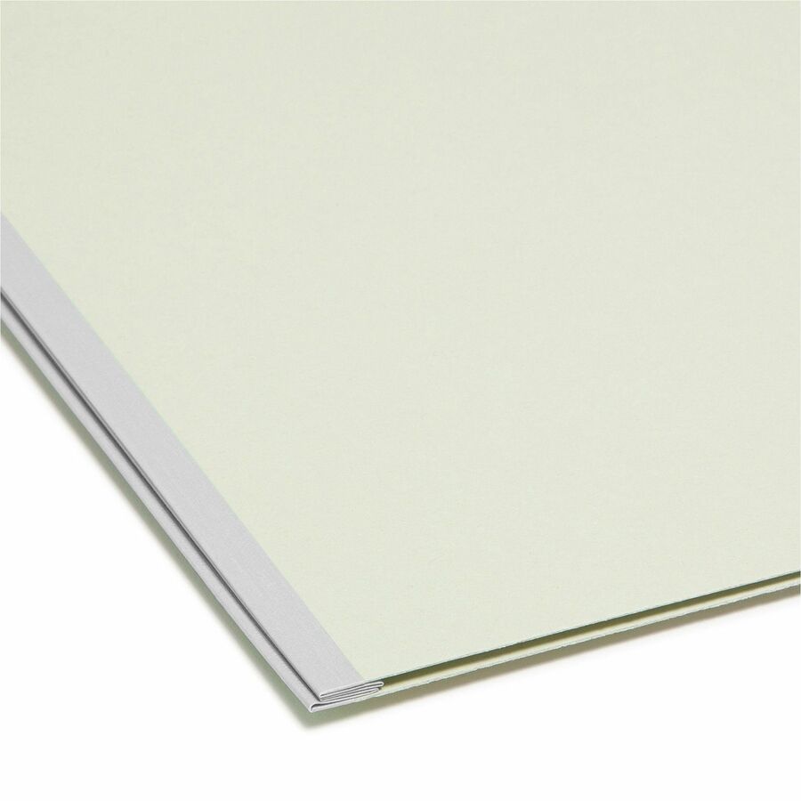 Smead 1/3 Tab Cut Letter Recycled Fastener Folder - 8 1/2" x 11" - 2" Expansion - 2 x 2S Fastener(s) - 2" for Folder - Top Tab Location - Assorted Tab Position - 25 pt. - Pressboard - Gray/Green - 100% Recycled - 25 / Box