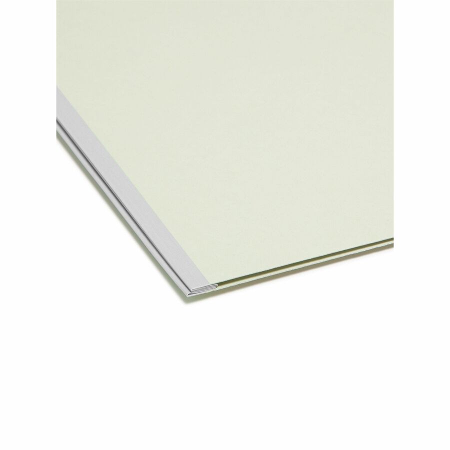 Smead 1/3 Tab Cut Letter Recycled Fastener Folder - 8 1/2" x 11" - 3" Expansion - 2 x 2S Fastener(s) - 2" for Folder - Top Tab Location - Assorted Tab Position - 25 pt. - Pressboard - Gray, Green - 100% Recycled - 25 / Box