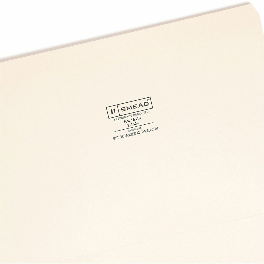 Smead Straight Tab Cut Legal Recycled Top Tab File Folder - 8 1/2" x 14" - 3/4" Expansion - 11 pt. - 2 Plys - Manila - Rounded Corner, Durable, Reinforced Tab - 10% Recycled - 100 / Box