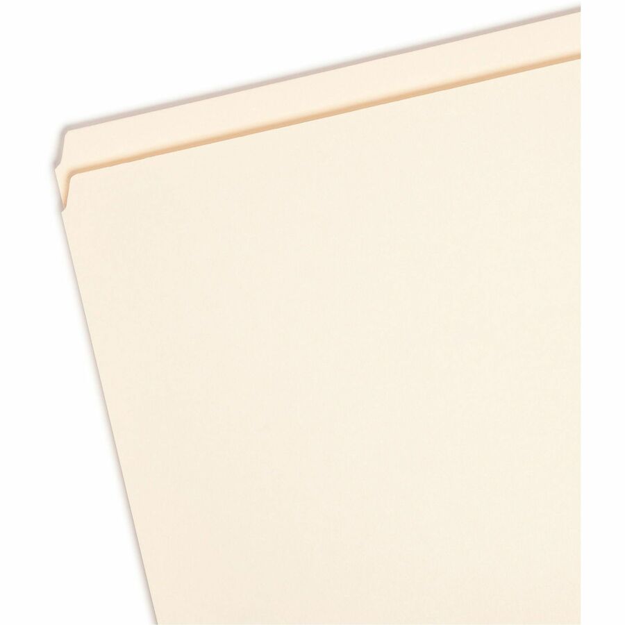 Smead Straight Tab Cut Legal Recycled Top Tab File Folder - 8 1/2" x 14" - 3/4" Expansion - 11 pt. - 2 Plys - Manila - Rounded Corner, Durable, Reinforced Tab - 10% Recycled - 100 / Box