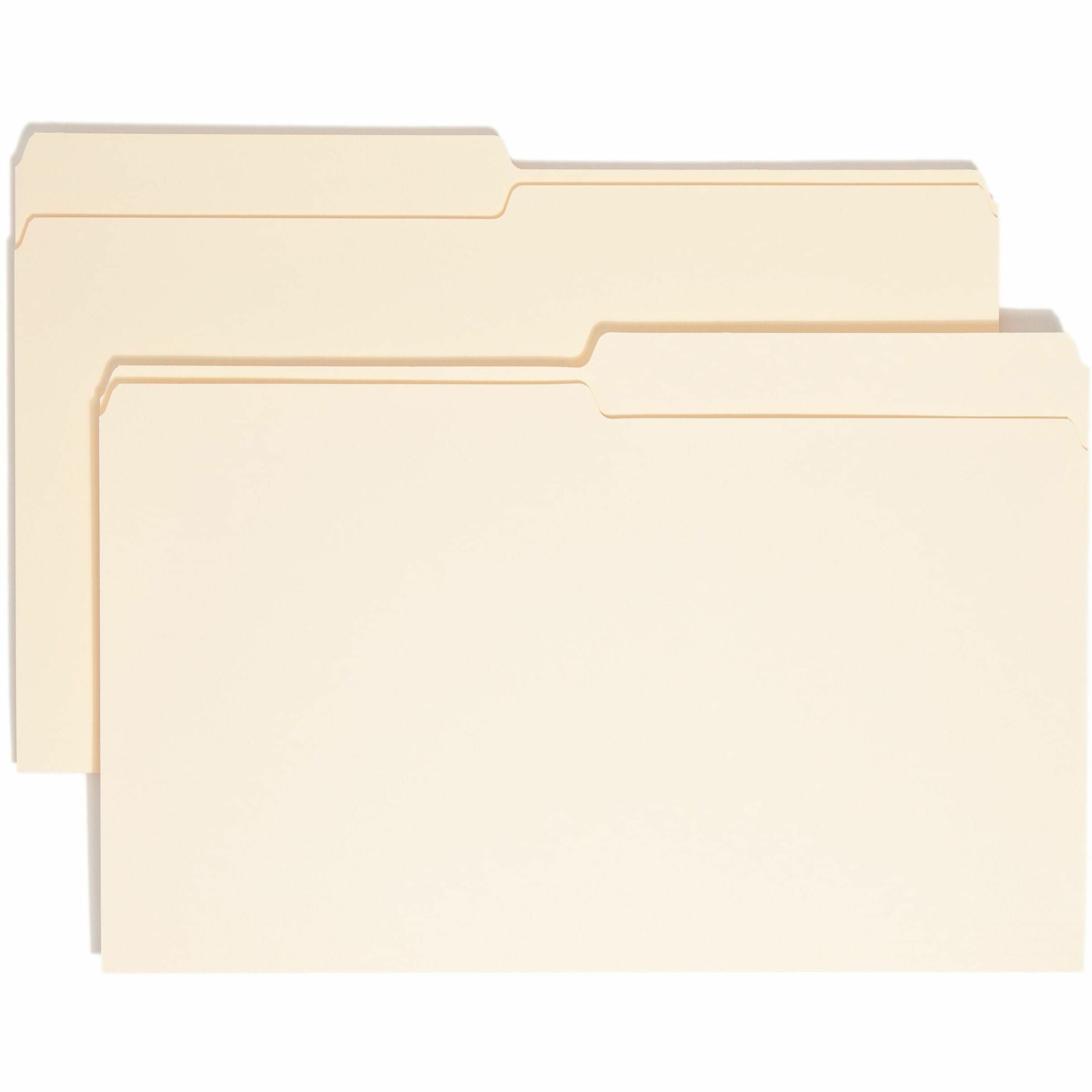 8 1/2" x 14" - 3/4" Expansion - Top Tab Location - Assorted Tab Position - 11 pt. - 1 Plys - Manila - 10% Recycled - 100 / Box