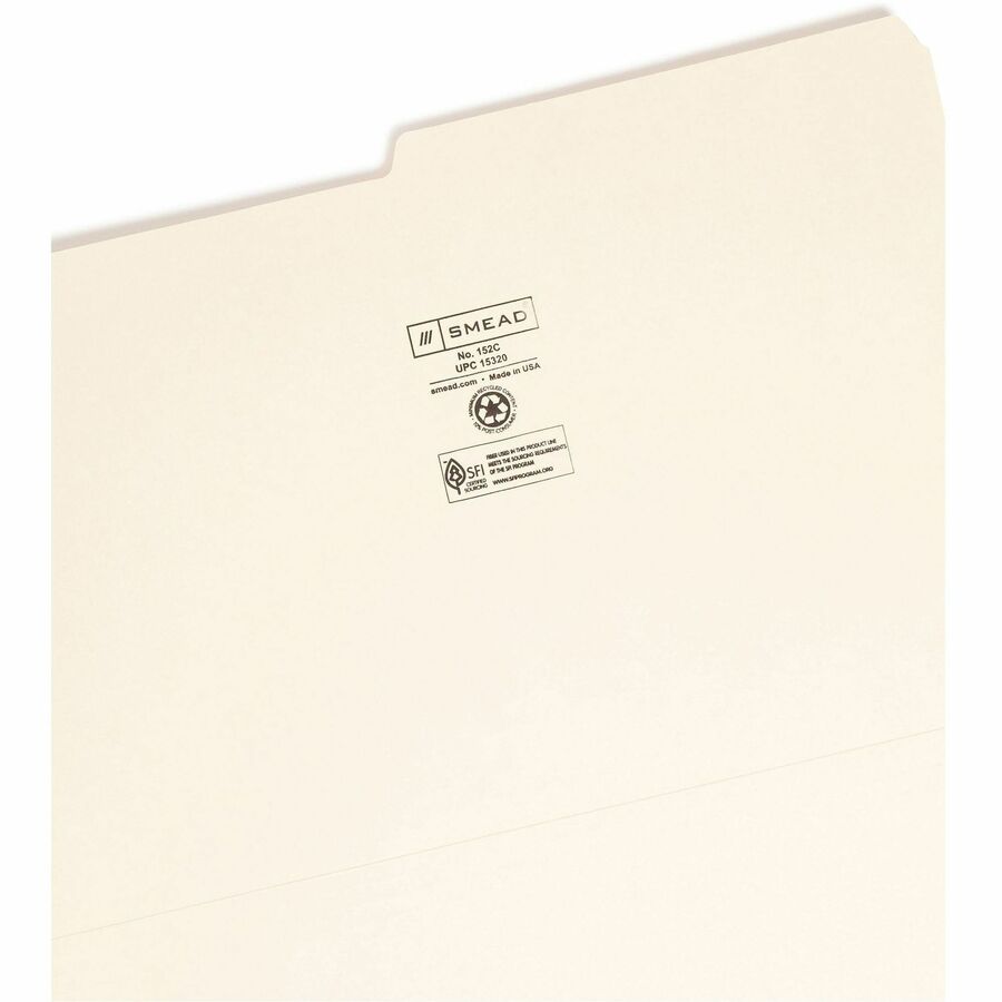 8 1/2" x 14" - 3/4" Expansion - Top Tab Location - Assorted Tab Position - 11 pt. - 1 Plys - Manila - 10% Recycled - 100 / Box