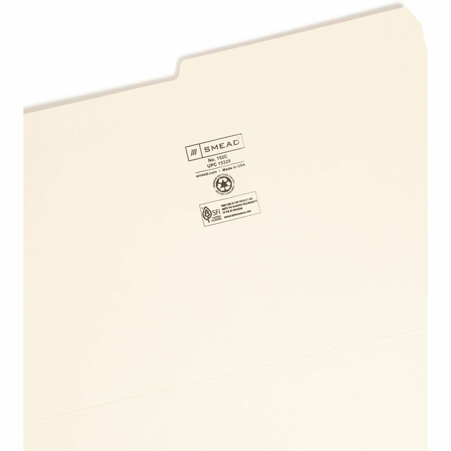 8 1/2" x 14" - 3/4" Expansion - Top Tab Location - Assorted Tab Position - 11 pt. - 1 Plys - Manila - 10% Recycled - 100 / Box