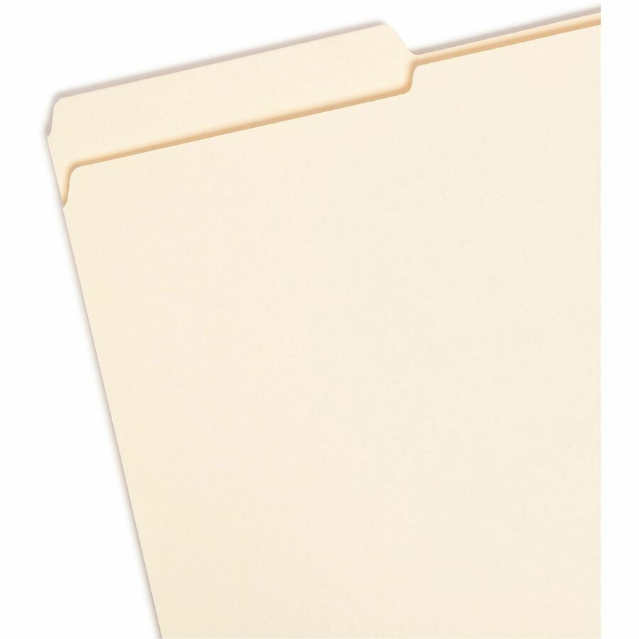 Smead 1/3 Tab Cut Legal Recycled Top Tab File Folder - 8 1/2" x 14" - 3/4" Expansion - Top Tab Location - Left Tab Position - 11 pt. - 2 Plys - Manila - Reinforced, Durable, Reinforced Tab, Rounded Corner - 10% Recycled - 100 / Box