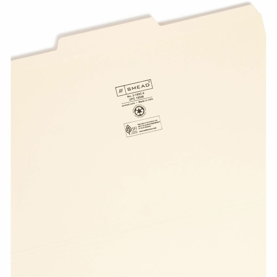 Smead 1/3 Tab Cut Legal Recycled Top Tab File Folder