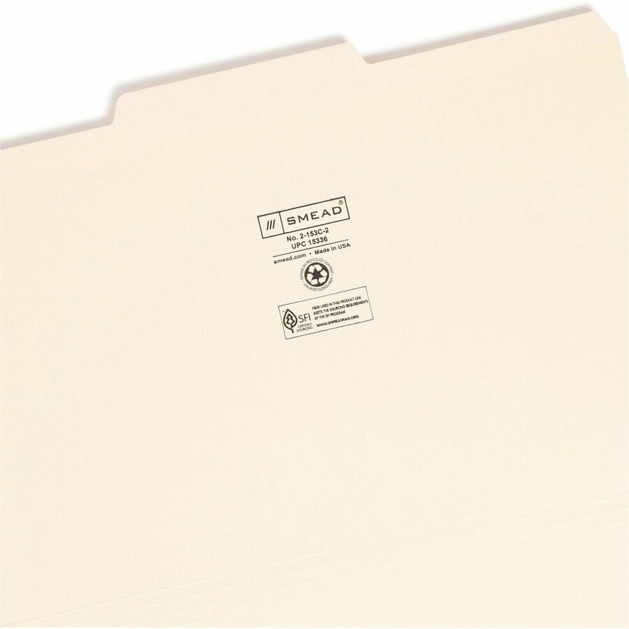 Smead 1/3 Tab Cut Legal Recycled Top Tab File Folder