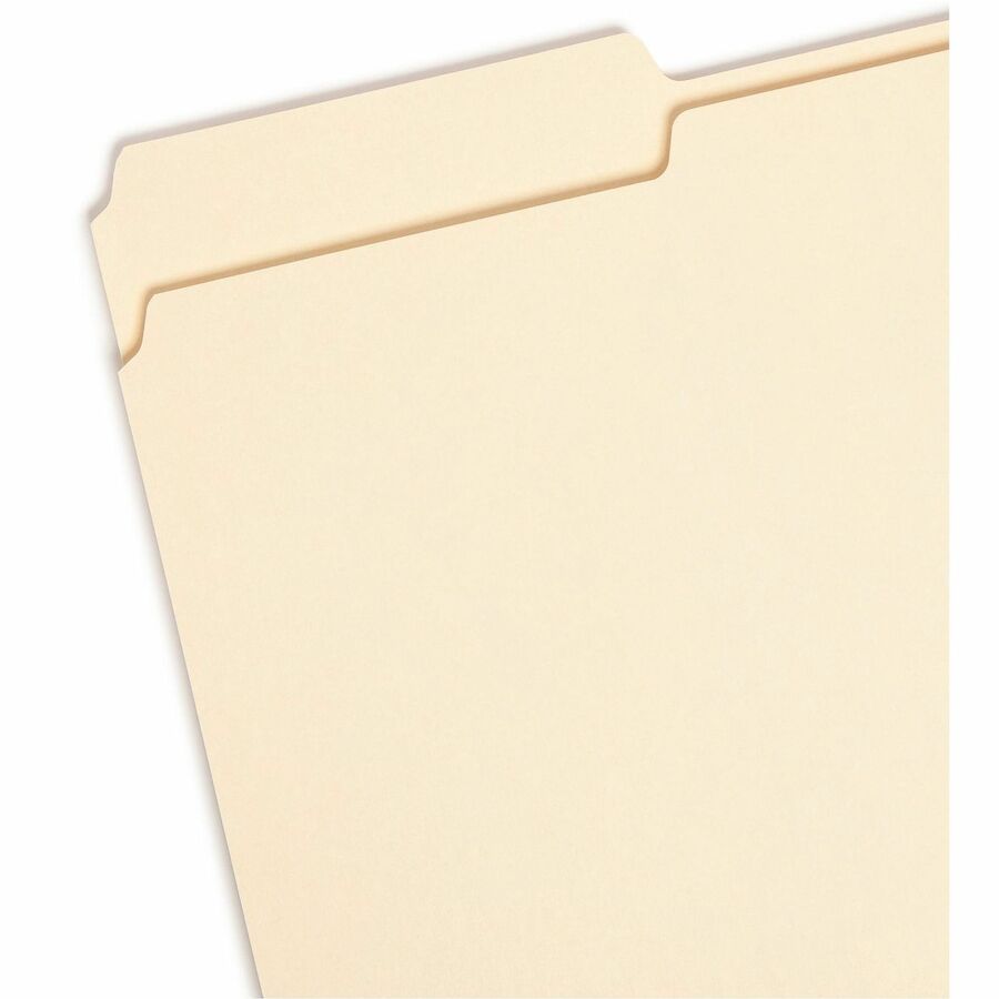 Smead 1/3 Tab Cut Legal Recycled Top Tab File Folder - 8 1/2" x 14" - 3/4" Expansion - Top Tab Location - Assorted Tab Position - 11 pt. - 1 Plys - Manila - Acid-free, Rounded Corner - 100% Recycled - 100 / Box