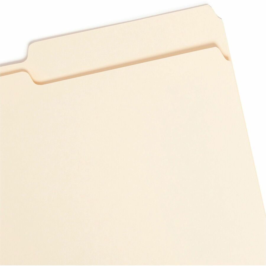 Smead 2/5 Tab Cut Legal Recycled Top Tab File Folder - 8 1/2" x 14" - 3/4" Expansion - Top Tab Location - Right Tab Position - 11 pt. - 1 Plys - Manila - Rounded Corner - 10% Recycled - 100 / Box