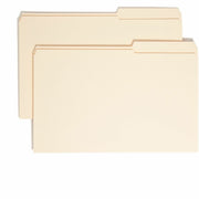 Smead 2/5 Tab Cut Legal Recycled Top Tab File Folder - 8 1/2" x 14" - 3/4" Expansion - Top Tab Location - Right Tab Position - 11 pt. - 2 Plys - Manila - Rounded Corner, Durable, Reinforced Tab - 10% Recycled - 100 / Box