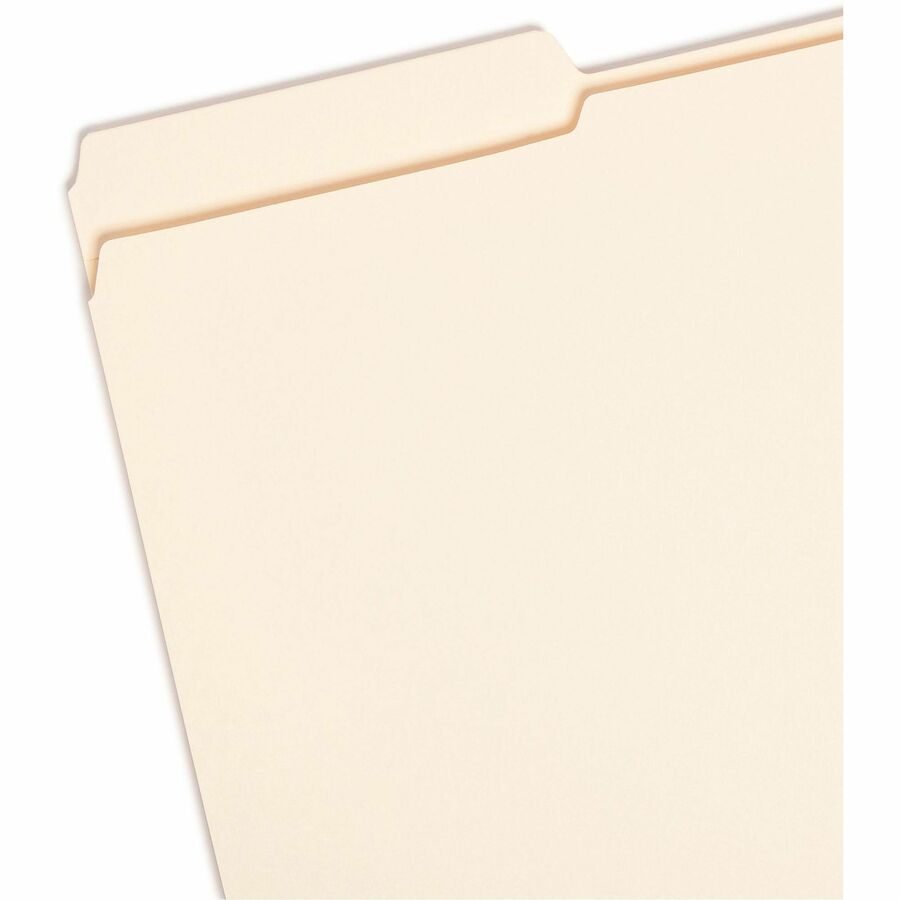 Smead 1/3 Tab Cut Legal Recycled Top Tab File Folder - 8 1/2" x 14" - 3/4" Expansion - Top Tab Location - Assorted Tab Position - 14 pt. - 2 Plys - Manila - Reinforced Tab - 10% Recycled - 100 / Box