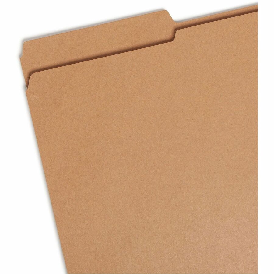 Smead 1/3 Tab Cut Legal Recycled Top Tab File Folder - 8 1/2" x 14" - 3/4" Expansion - Assorted Tab Position - 11 pt. - 2 Plys - Kraft - Reinforced - 10% Recycled - 100 / Box
