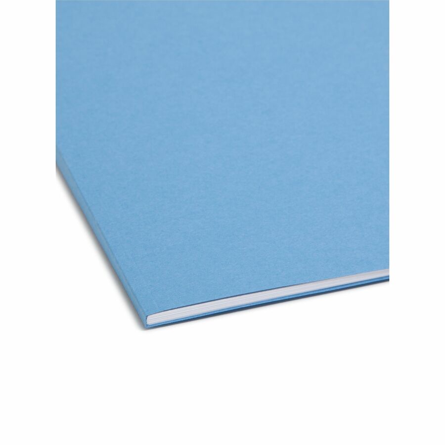 Smead Colored 1/3 Tab Cut Legal Recycled Fastener Folder - 8 1/2" x 14" - 3/4" Expansion - 2 x 2K Fastener(s) - 2" for Folder - Top Tab Location - Assorted Tab Position - 11 pt. - 2 Plys - Blue - Reinforced Tab - 10% Recycled - 50 / Box