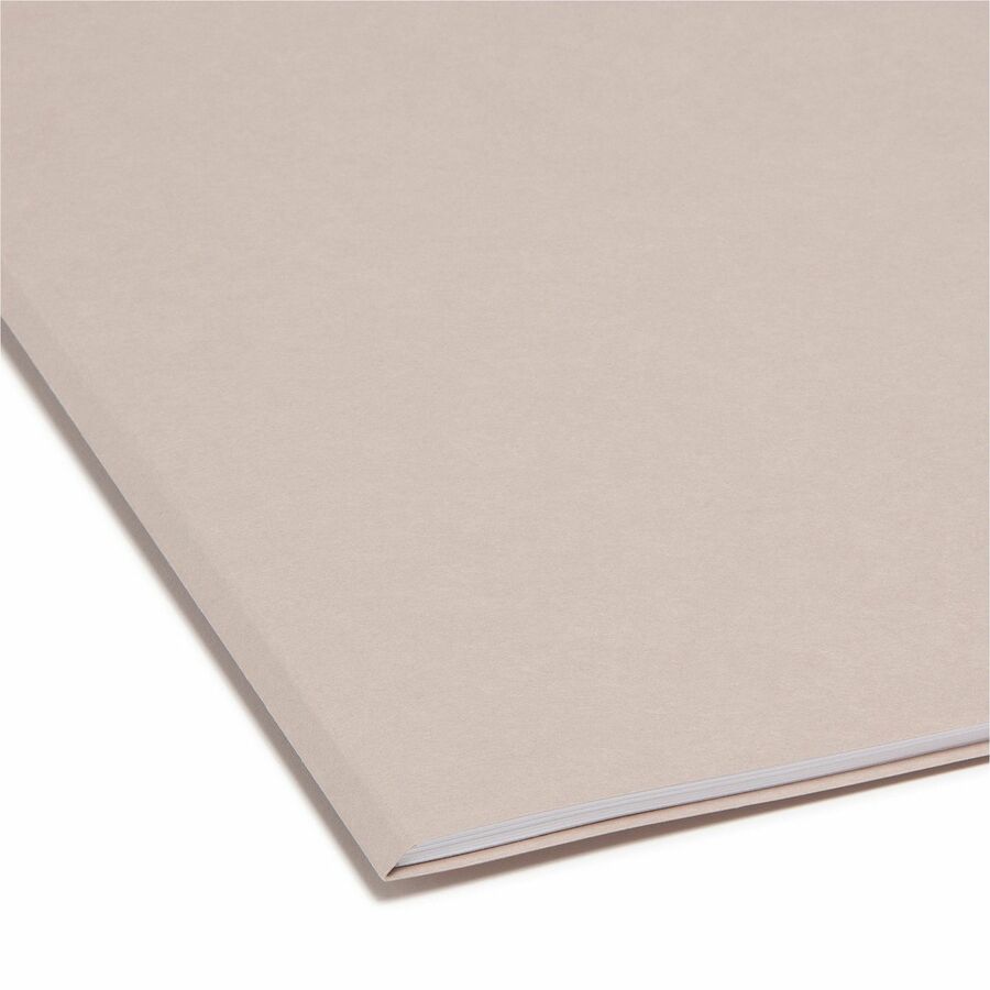 Smead Colored 1/3 Tab Cut Legal Recycled Top Tab File Folder - 8 1/2" x 14" - 3/4" Expansion - Top Tab Location - Assorted Tab Position - 11 pt. - 2 Plys - Gray - Reinforced - 10% Recycled - 100 / Box