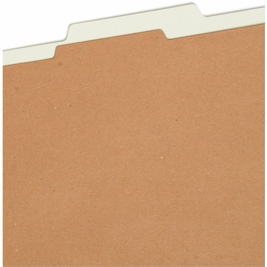 Smead SafeSHIELD 2/5 Tab Cut Legal Recycled Classification Folder, 8 1/2" x 14", 2" Expansion, 2 Fasteners, 1 Divider, Pressboard, Gray/Green, 10/Box