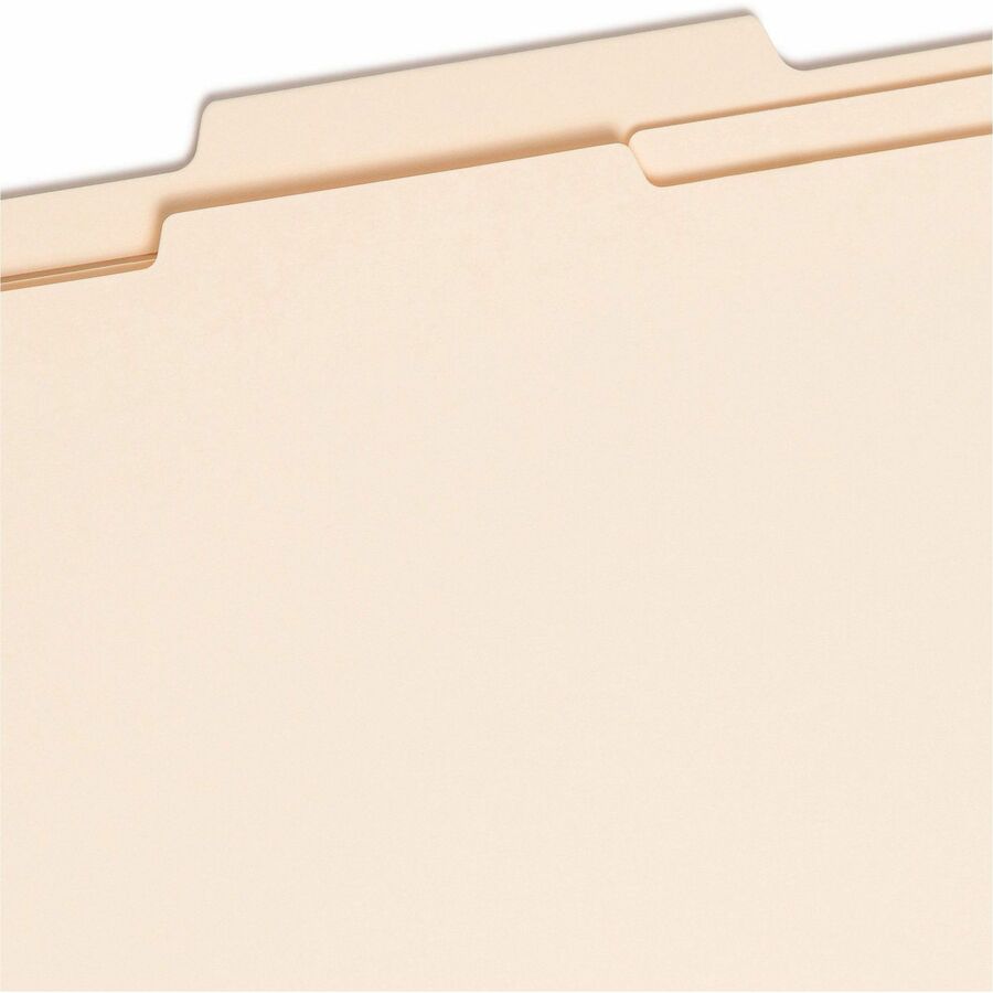 Smead 2/5 Tab Cut Legal Recycled Classification Folder - 8 1/2" x 14" - 2" Expansion - 2 x 2B Fastener(s) - 2" for Folder - Top Tab Location - Right of Center Tab Position - 2 Divider(s) - 18 pt. - 2 Plys - Manila - 10% Recycled - 10 / Box