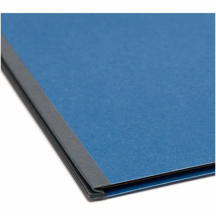 Smead SafeSHIELD 2/5 Tab Cut Legal Recycled Classification Folder, 2 Dividers, 2" Expansion, Dark Blue, Heavy Duty, Tear Resistant, 100% Recycled, 8.5" x 14", 10/Box