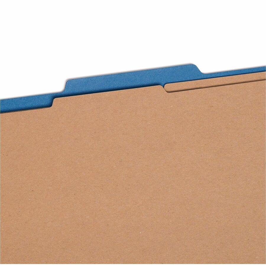Smead SafeSHIELD 2/5 Tab Cut Legal Recycled Classification Folder, 2 Dividers, 2" Expansion, Dark Blue, Heavy Duty, Tear Resistant, 100% Recycled, 8.5" x 14", 10/Box