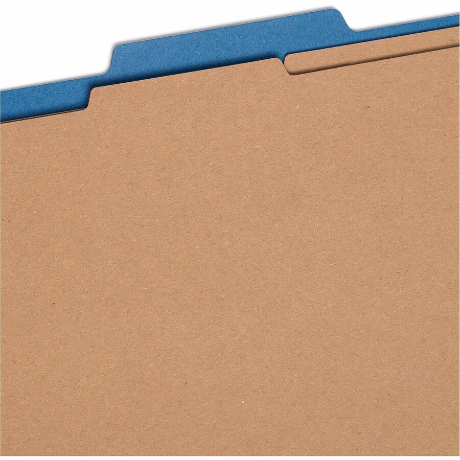 Smead SafeSHIELD 2/5 Tab Cut Legal Recycled Classification Folder, 2 Dividers, 2" Expansion, Dark Blue, Heavy Duty, Tear Resistant, 100% Recycled, 8.5" x 14", 10/Box