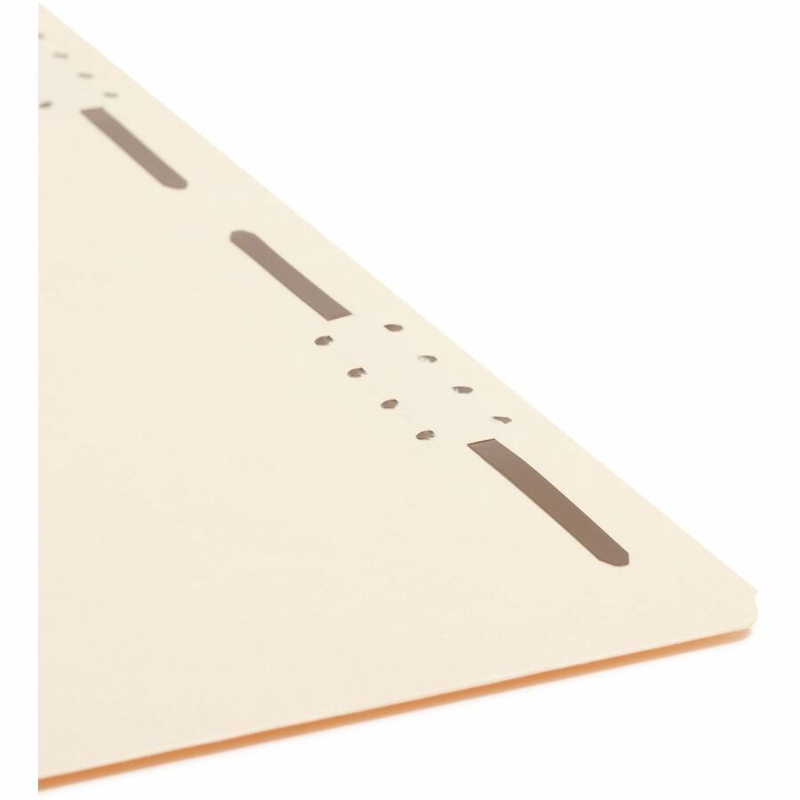 Smead Straight Tab Cut Legal Recycled Fastener Folder - 8 1/2" x 14" - 3/4" Expansion - 2 x 2K Fastener(s) - 2" for Folder - 11 pt. - 2 Plys - Manila - Reinforced Tab - 10% Recycled - 50 / Box