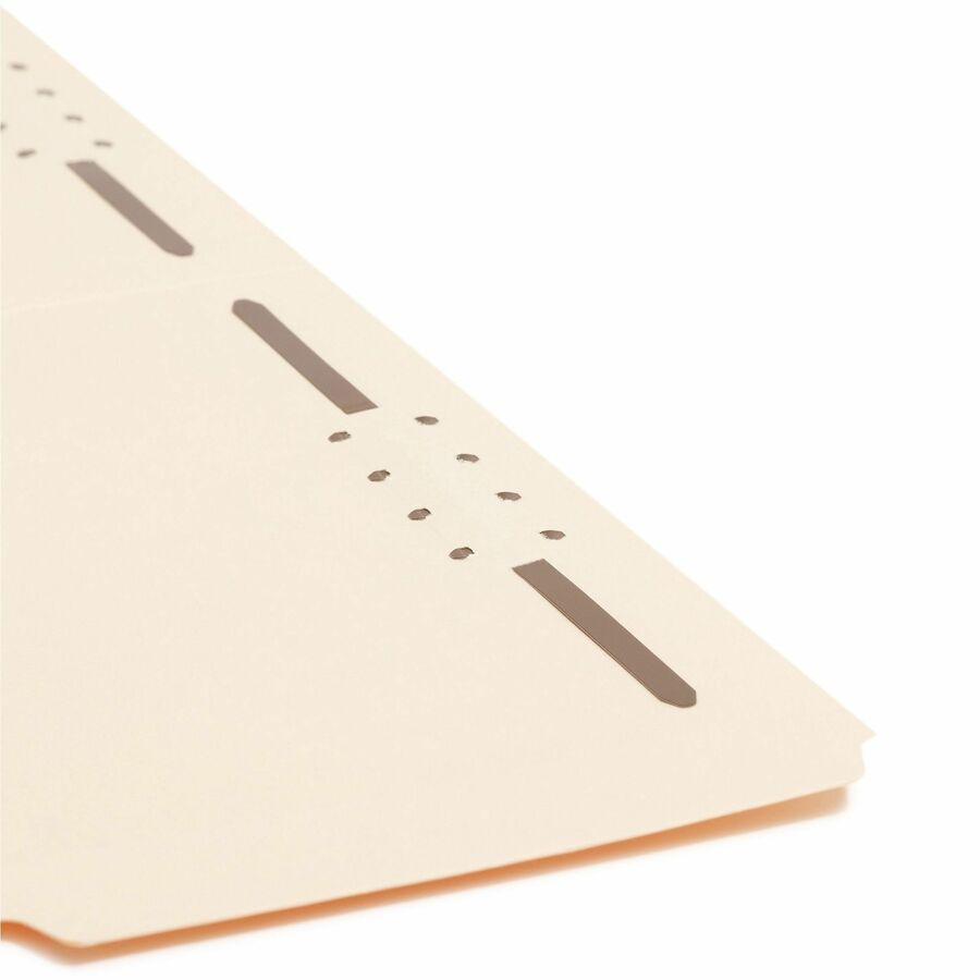 Smead 1/3 Tab Cut Legal Recycled Fastener Folder - 8 1/2" x 14" - 3/4" Expansion - 2 x 2K Fastener(s) - 2" for Folder - Top Tab Location - Assorted Tab Position - 11 pt. - 2 Plys - Manila - Reinforced Tab - 10% Recycled - 50 / Box