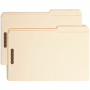 Smead 2/5 Tab Cut Legal Recycled Fastener Folder - 8 1/2" x 14" - 3/4" Expansion - 2 x 2K Fastener(s) - 2" for Folder - Top Tab Location - Right Tab Position - 11 pt. - 2 Plys - Manila - 10% Recycled - 50 / Box