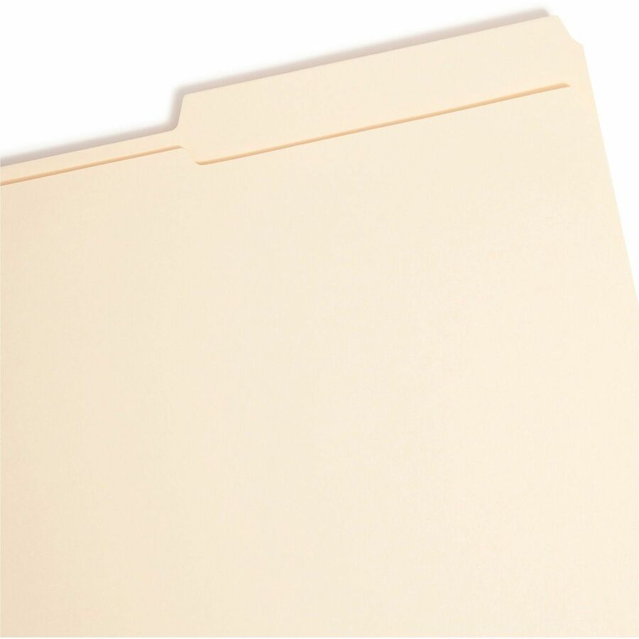 Smead 2/5 Tab Cut Legal Recycled Fastener Folder - 8 1/2" x 14" - 3/4" Expansion - 2 x 2K Fastener(s) - 2" for Folder - Top Tab Location - Right Tab Position - 11 pt. - 2 Plys - Manila - 10% Recycled - 50 / Box