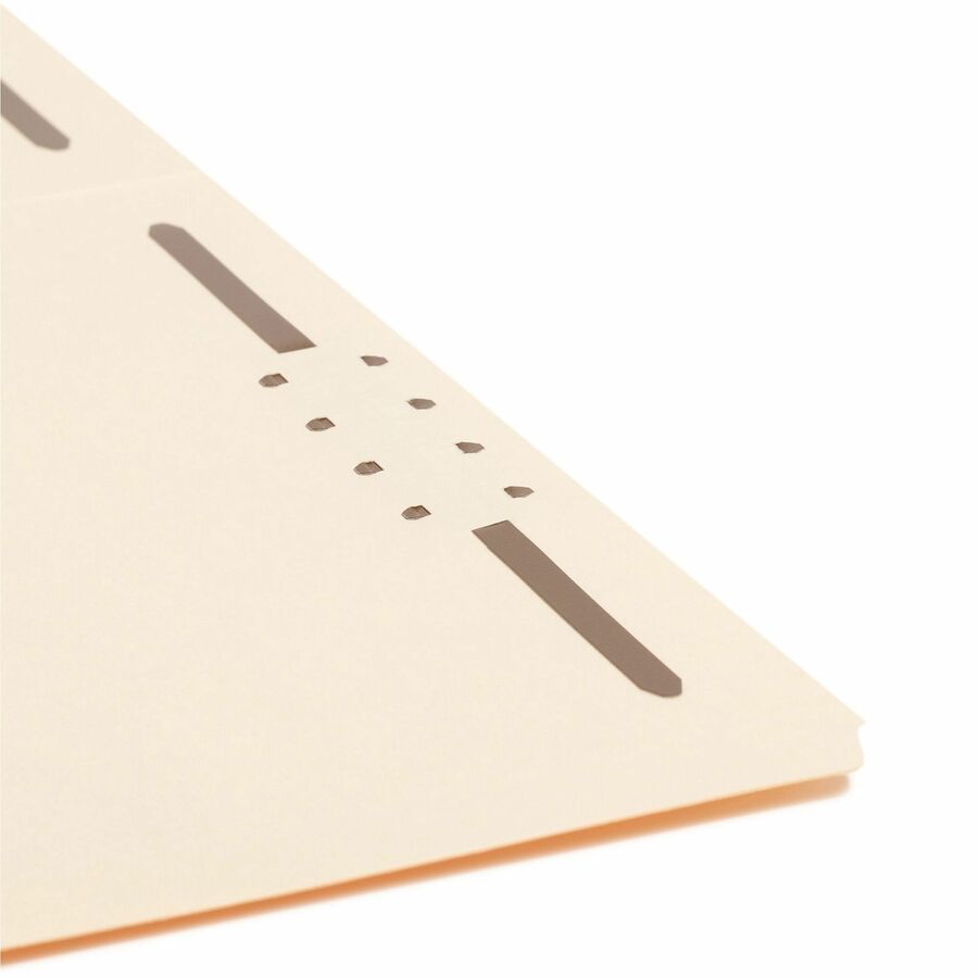 Smead 2/5 Tab Cut Legal Recycled Fastener Folder - 8 1/2" x 14" - 3/4" Expansion - 2 x 2K Fastener(s) - 2" for Folder - Top Tab Location - Right Tab Position - 11 pt. - 2 Plys - Manila - 10% Recycled - 50 / Box