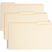 Smead 1/3 Tab Cut Legal Recycled Fastener Folder - 8 1/2" x 14" - 1 1/2" Expansion - 2 x 2B Fastener(s) - 1 1/2" for Folder - Top Tab Location - Assorted Tab Position - 14 pt. - 2 Plys - Manila - Reinforced Tab - 10% Recycled - 50 / Box