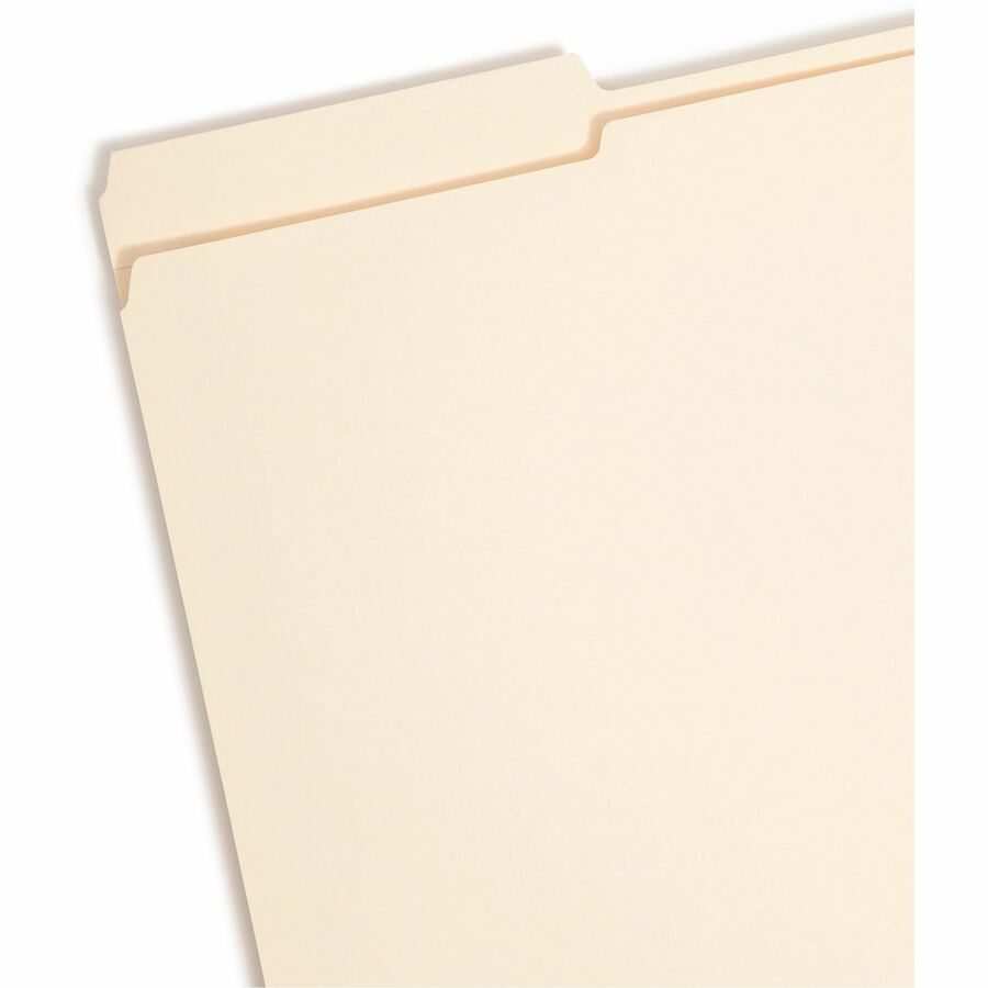 Smead 1/3 Tab Cut Legal Recycled Fastener Folder - 8 1/2" x 14" - 1 1/2" Expansion - 2 x 2B Fastener(s) - 1 1/2" for Folder - Top Tab Location - Assorted Tab Position - 14 pt. - 2 Plys - Manila - Reinforced Tab - 10% Recycled - 50 / Box