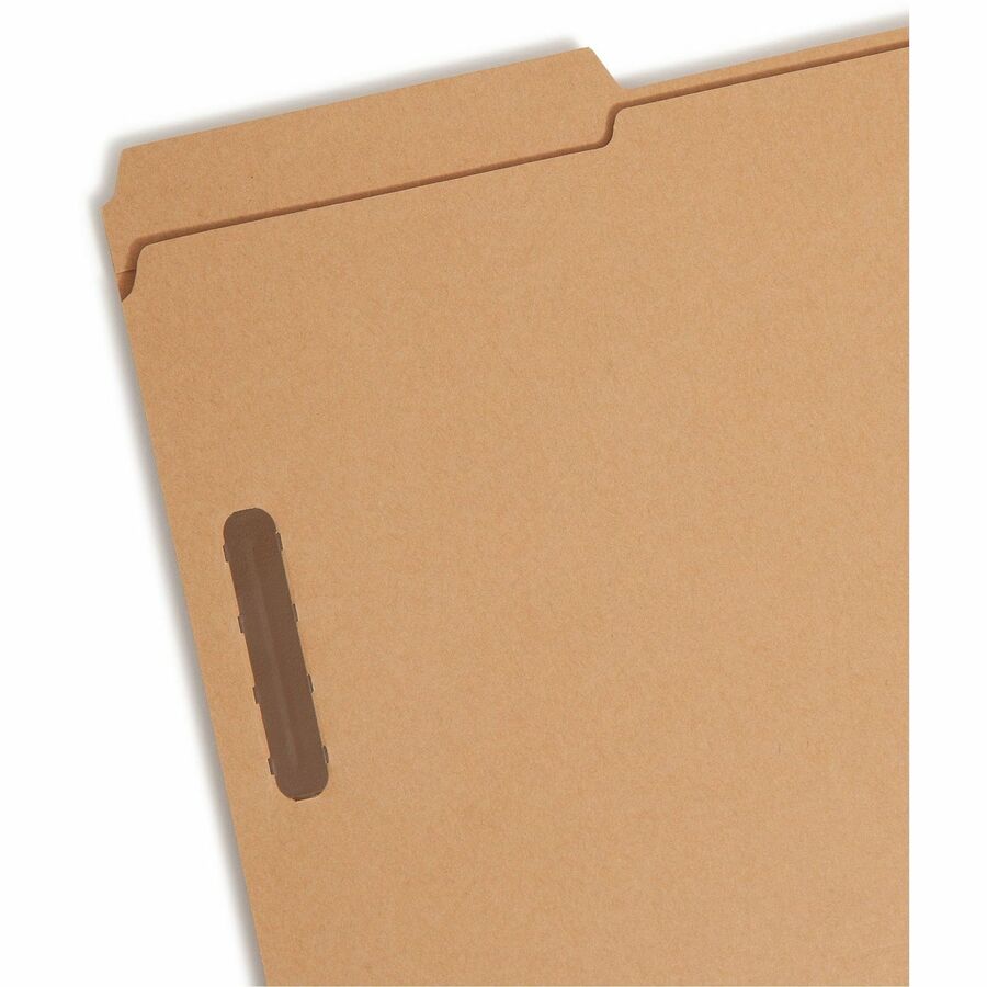 Smead 1/3 Tab Cut Legal Recycled Fastener Folder - 8 1/2" x 14" - 3/4" Expansion - 2 x 2K Fastener(s) - 2" for Folder - Top Tab Location - Assorted Tab Position - 11 pt. - 2 Plys - Kraft - Reinforced Tab - 10% Recycled - 50 / Box