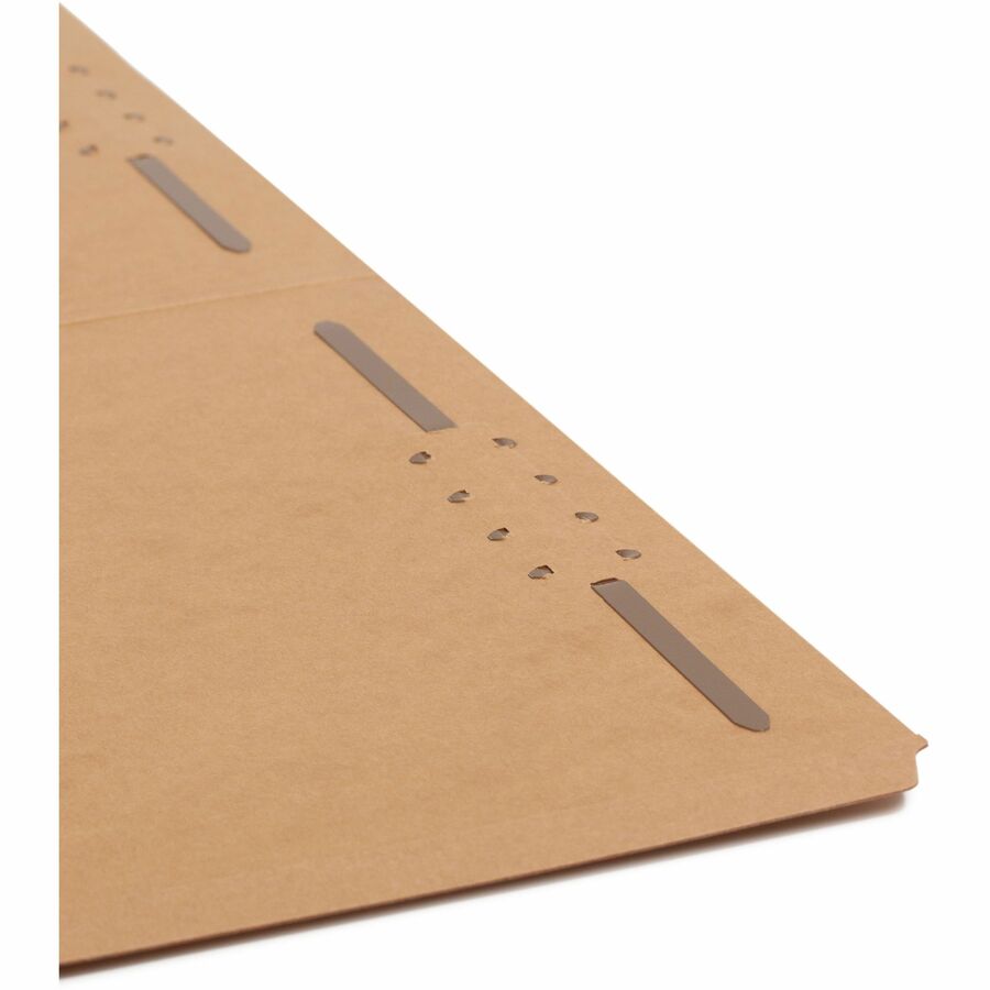 Smead 2/5 Tab Cut Legal Recycled Fastener Folder - 8 1/2" x 14" - 3/4" Expansion - 2 x 2K Fastener(s) - 2" for Folder - Top Tab Location - Right of Center Tab Position - 11 pt. - 2 Plys - Kraft - Reinforced Tab - 10% Recycled - 50 / Box