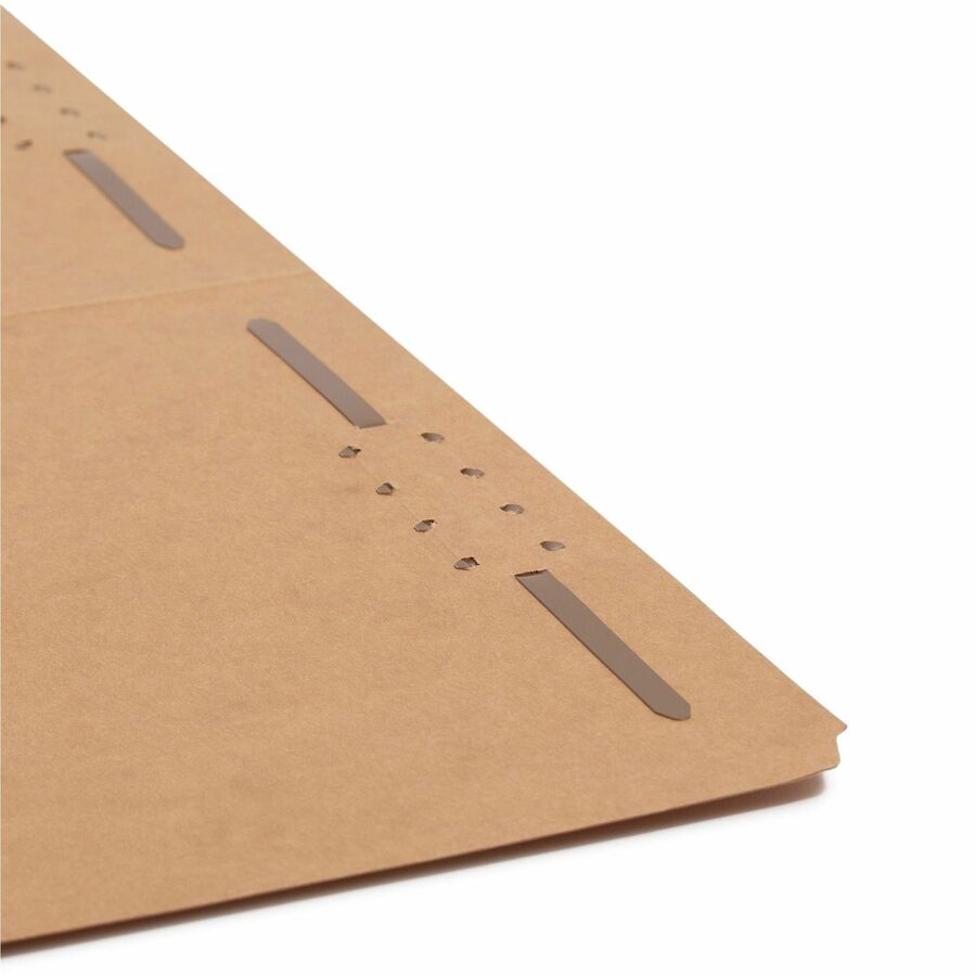 Smead Legal Size 2/5 Tab Cut Recycled Fastener Folders, 17 pt. Kraft, 3/4" Expansion, 2 Fasteners, Right Top Tab, Reinforced, Heavy Duty, 10% Recycled, 50/Box