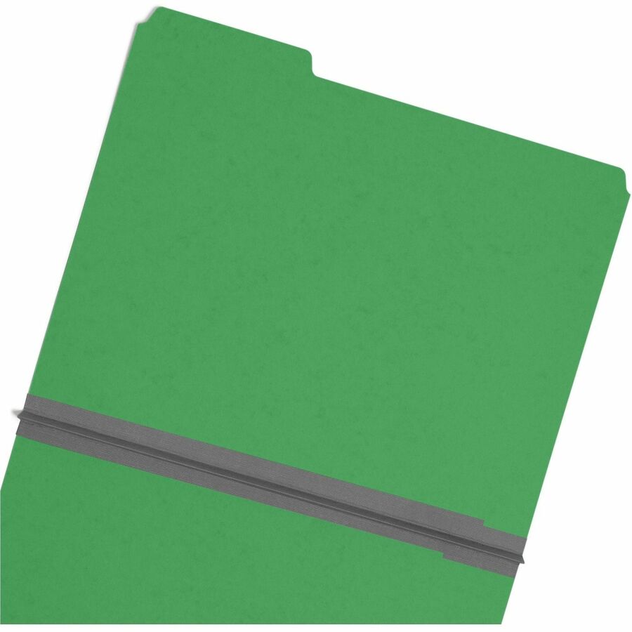 Smead Colored 1/3 Tab Cut Letter Recycled Top Tab File Folder - 8 1/2" x 11" - 1" Expansion - Top Tab Location - Assorted Tab Position - 25 pt. - Pressboard - Green - Tear Resistant, Wear Resistant - 100% Recycled - 25 / Box