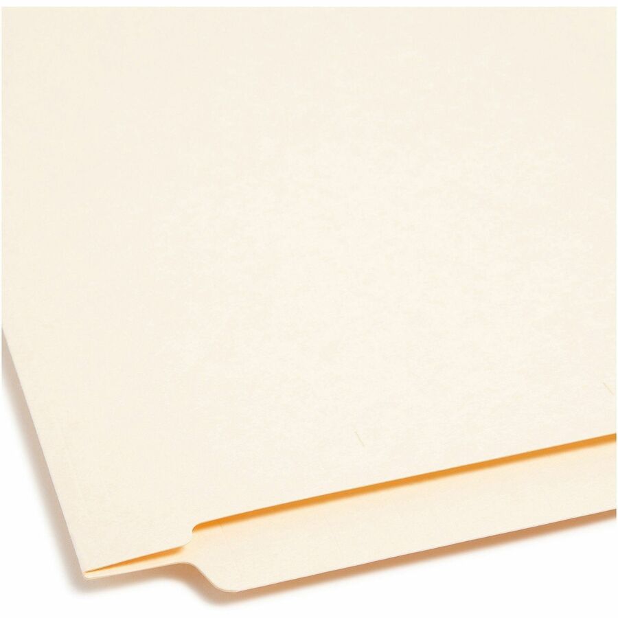 Smead Straight Tab Cut Letter Recycled End Tab File Folder - 8 1/2" x 11" - 3/4" Expansion - 11 pt. - 2 Plys - Manila - Durable - 10% Recycled - 100 / Box