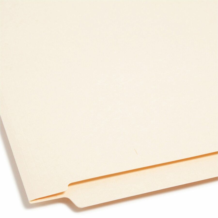 Smead Shelf-Master Straight Tab Cut Letter Recycled End Tab File Folder - 8 1/2" x 11" - 3/4" Expansion - 11 pt. - 2 Plys - Manila - Reinforced Tab, Embossed - 10% Recycled - 100 / Box