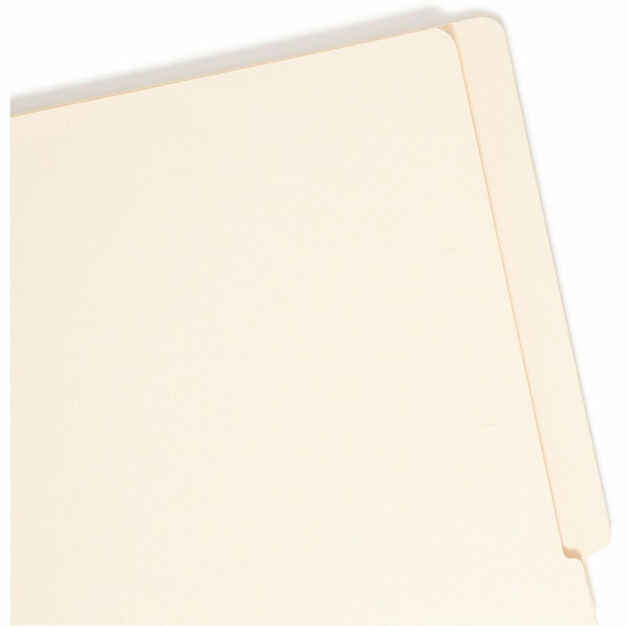 Smead Shelf-Master Straight Tab Cut Letter Recycled End Tab File Folder - 8 1/2" x 11" - 3/4" Expansion - 11 pt. - 2 Plys - Manila - Reinforced Tab, Embossed - 10% Recycled - 100 / Box