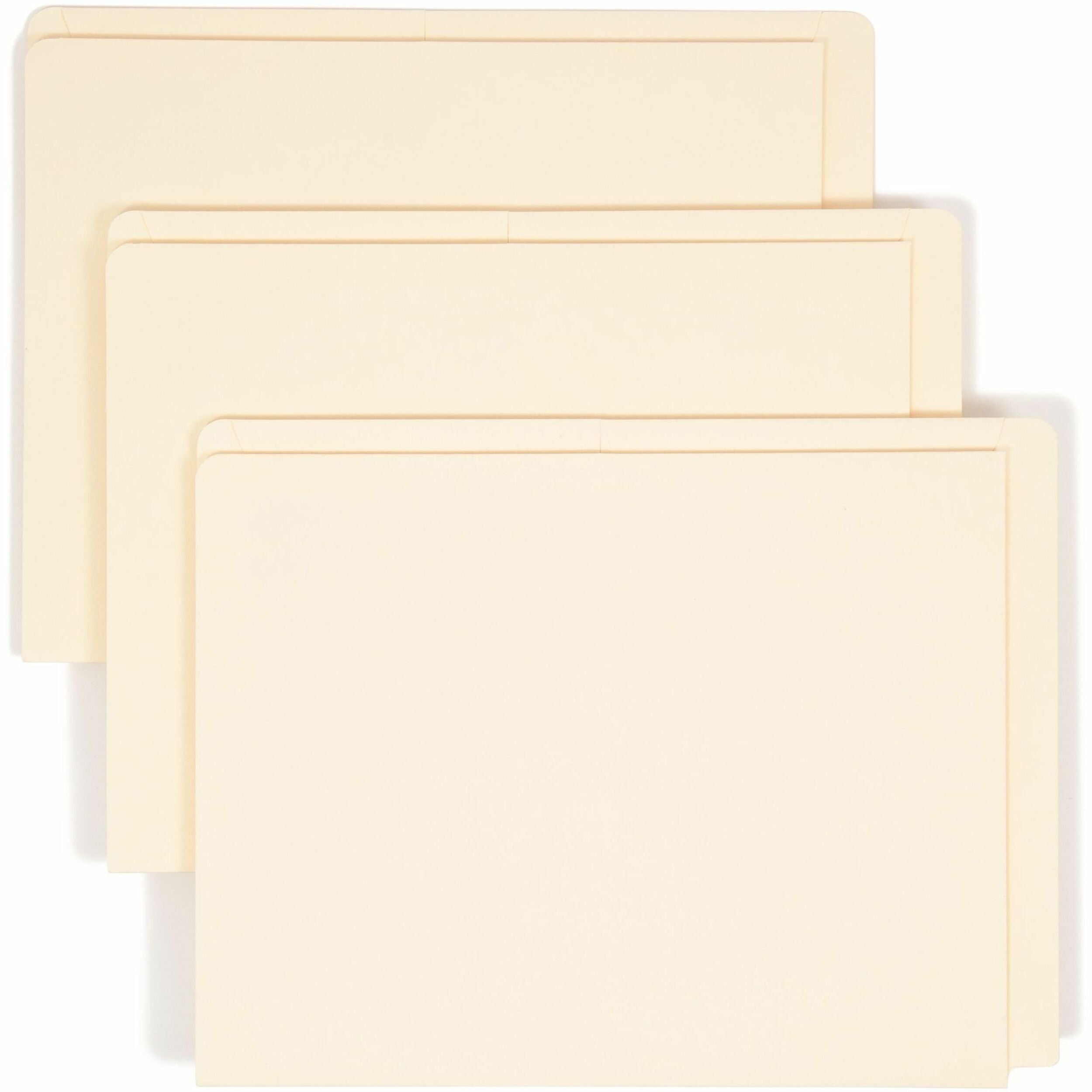 Smead Straight Tab Cut Letter Recycled File Pocket - 8 1/2" x 11" - 2 Pocket(s) - 11 pt. - 2 Plys - Manila - Heavyweight Cover, Embossed - 10% Recycled - 25 / Box