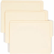 Smead Shelf-Master 1/2 Tab Cut Letter Recycled End Tab File Folder - 8 1/2" x 11" - 3/4" Expansion - End Tab Location - Top Tab Position - 11 pt. - 2 Plys - Manila - Reinforced - 10% Recycled - 100 / Box